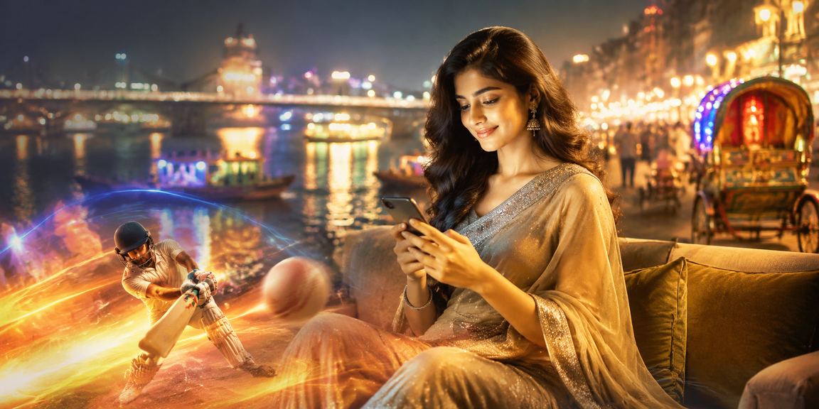 ঢাকায় রিকশার পাশে ক্রিকেট বেটিং উপভোগ করছেন একজন স্থানীয় বাসিন্দা