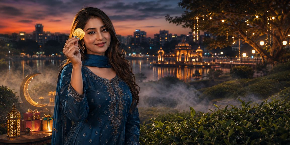 ঢাকায় সালোয়ার কামিজ পরিহিত একজন নারী বিনোদন ও খেলাধুলা উপভোগ করছেন