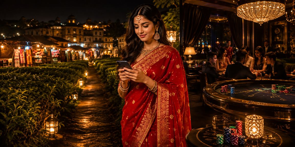 রাজশাহীতে শাড়ি পরিহিত একজন নারী মোবাইলে পেমেন্ট করছেন